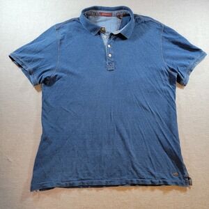 Jeremiah Polo Shirt Mens XL Blue Excellent Indigo Knit Short Sleeve Cotton